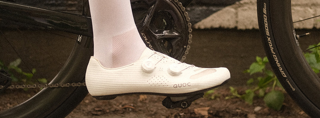 White QUOC road bike shoe