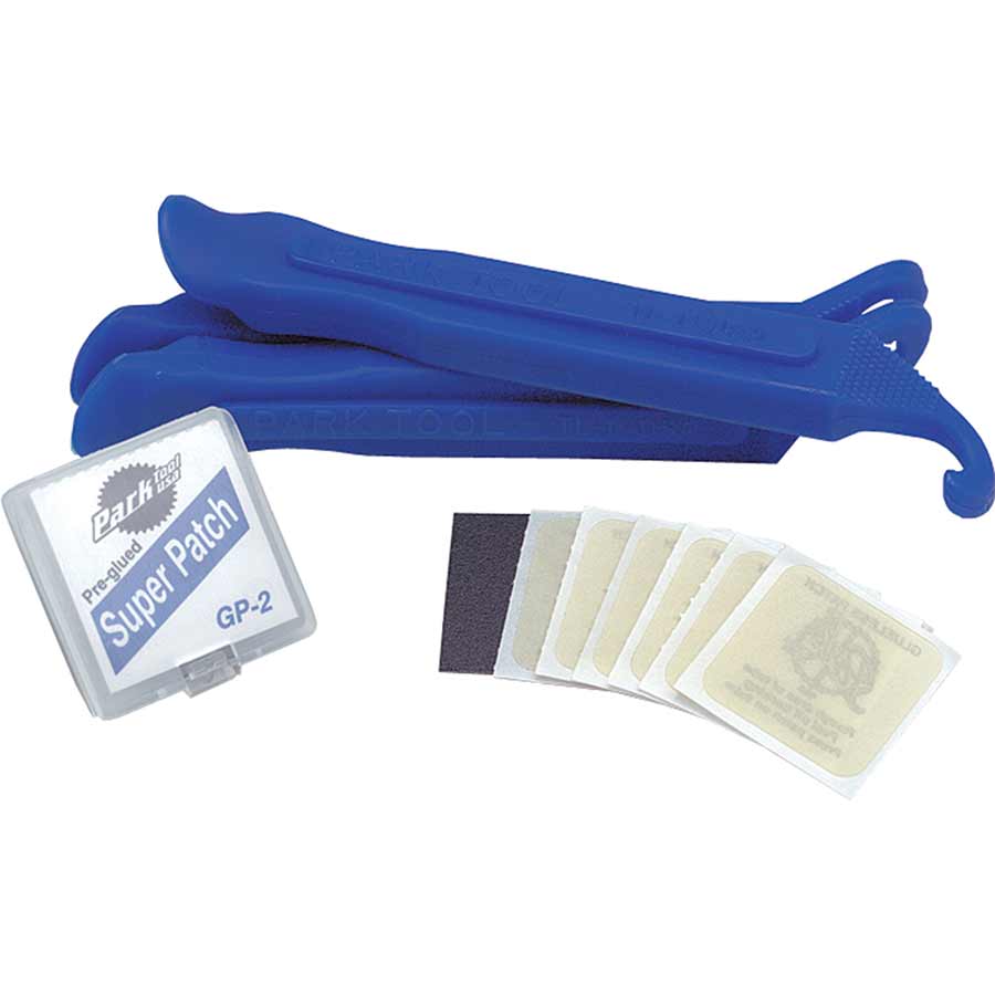 Park Tool, TR-1, Kit of 6 pre-glued patches with 3 tire levers