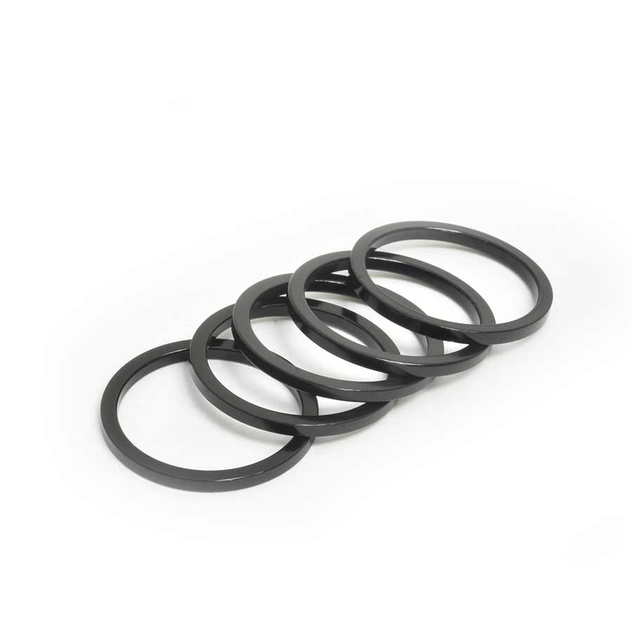Wheels Manufacturing, Headset Spacer, 1-1/8'', Height: 2.5mm, Aluminum, Black, 5pcs