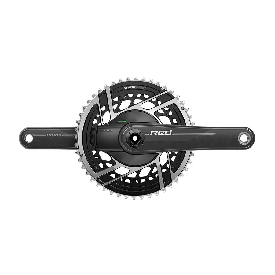 SRAM, Red AXS 2x Power Meter E1, Power Meter Crankset, Speed: 12, Spindle: 28.99mm, BCD: Direct Mount SRAM 8 Bolt, 50/37, DUB, 165mm, Black, Road
