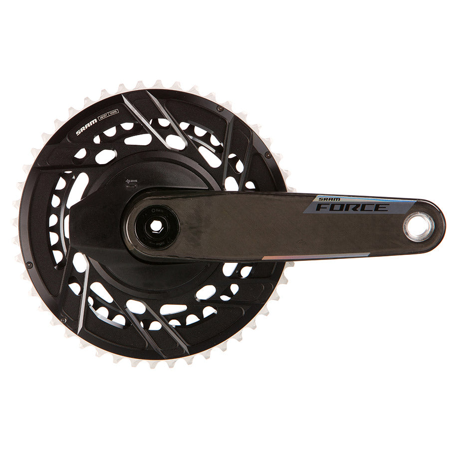 SRAM, Force 2x Powermeter E1, Power Meter Crankset, Speed: 12, Spindle: 28.99mm, BCD: Thread Mount, 50/37, DUB, 175mm, Black, Road