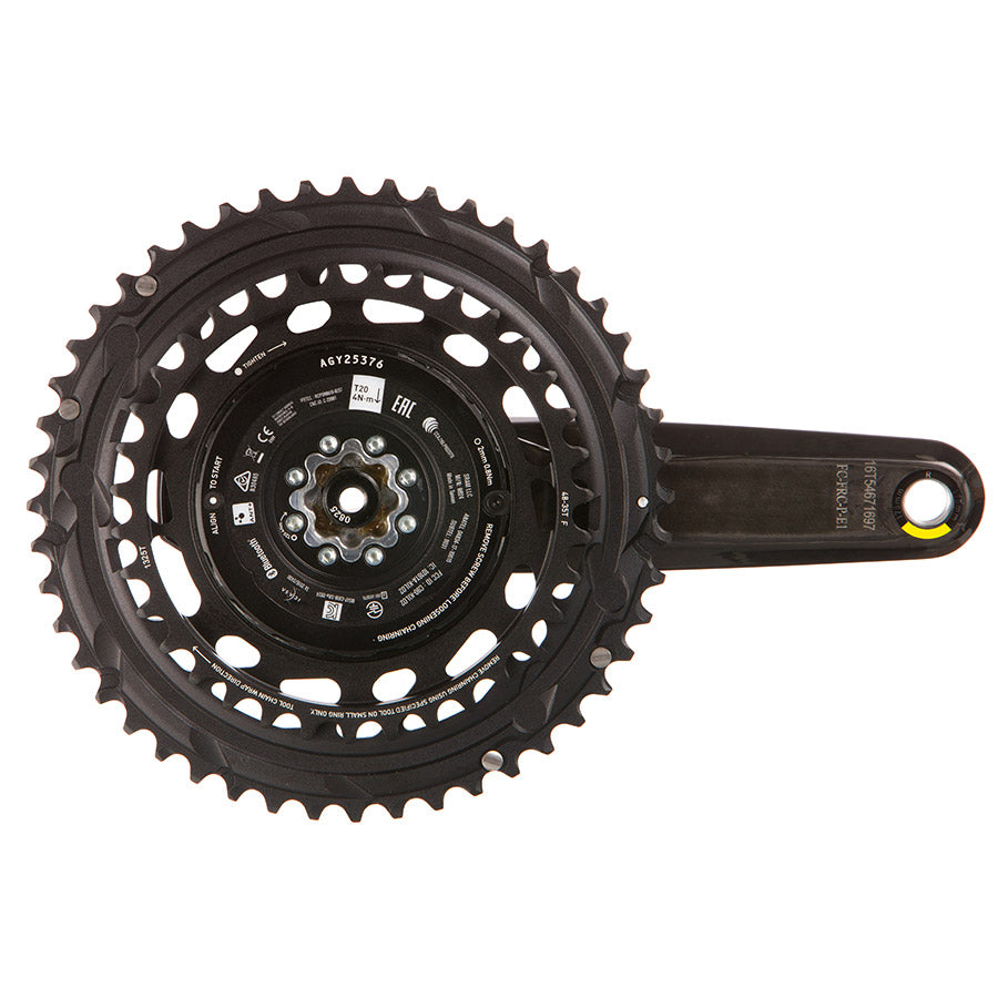 SRAM, Force 2x Powermeter E1, Power Meter Crankset, Speed: 12, Spindle: 28.99mm, BCD: Thread Mount, 50/37, DUB, 175mm, Black, Road