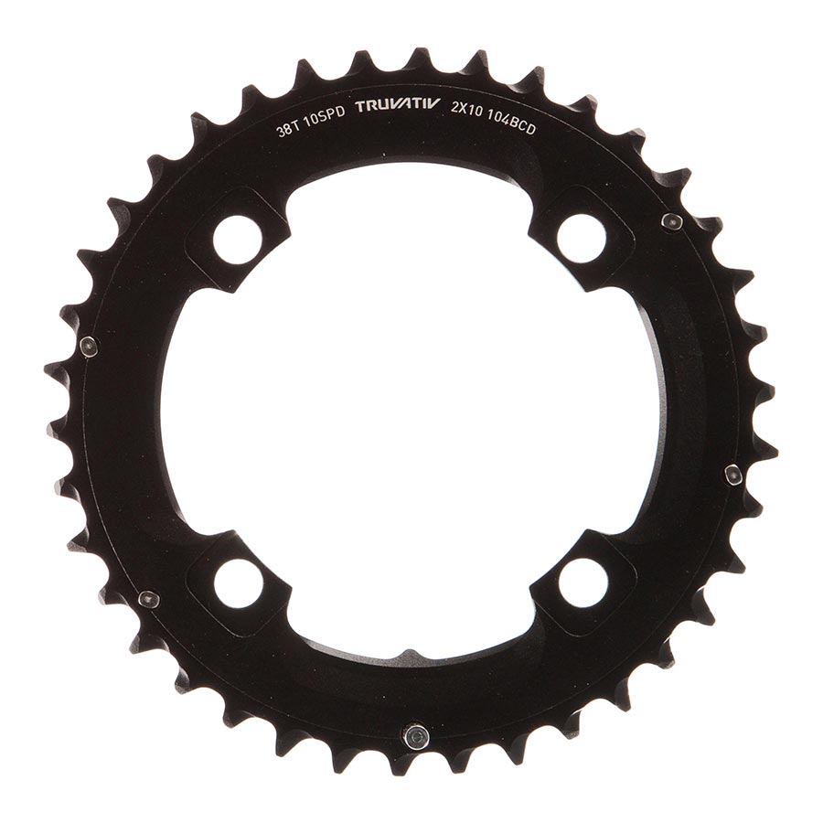 SRAM, 36T, 10 sp, BCD 104mm, 4-Bolt, Pour bashguard, Middle Chainring, For NO-PIN, Aluminum, Black, 11.6215.188.410
