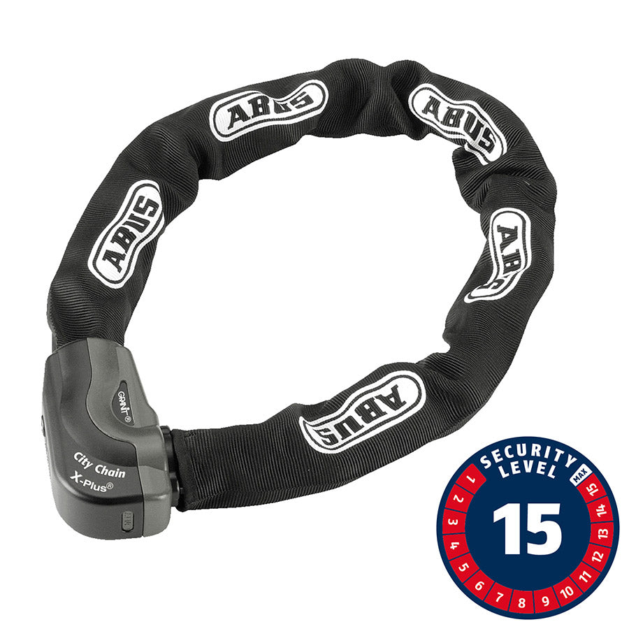 Abus, Granit CityChain XPlus 1060K, Chain Lock, Key, 10mm, 140cm, 4.6', Black