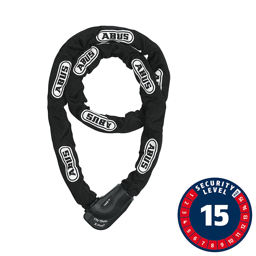 Abus, Granit CityChain XPlus 1060K, Chain Lock, Key, 10mm, 140cm, 4.6', Black