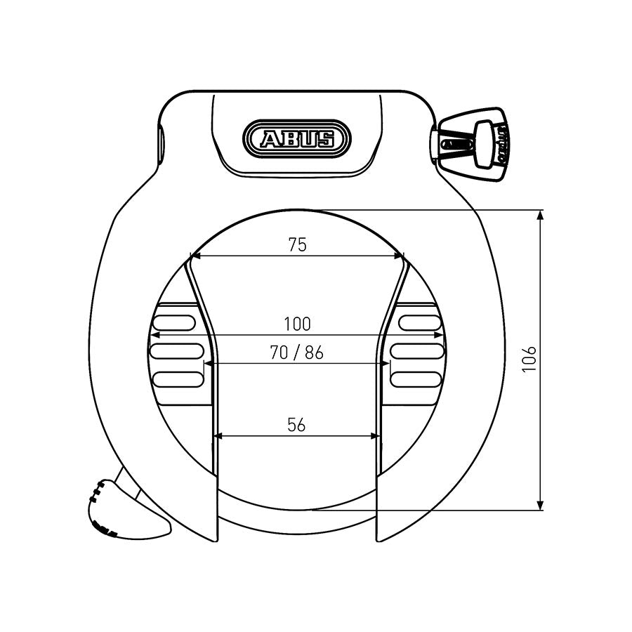 Abus, 4750S NR Pro Amparo, Frame Lock, Key, Black