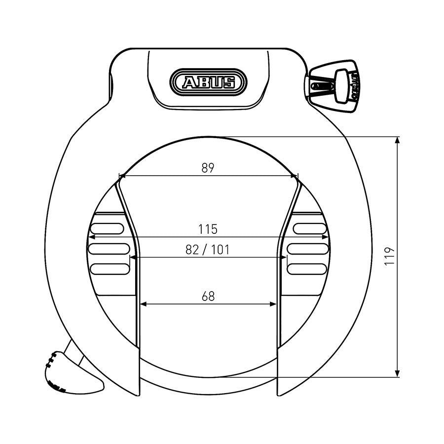 Abus, 4750S NR Pro Amparo, Frame Lock, Key, Black