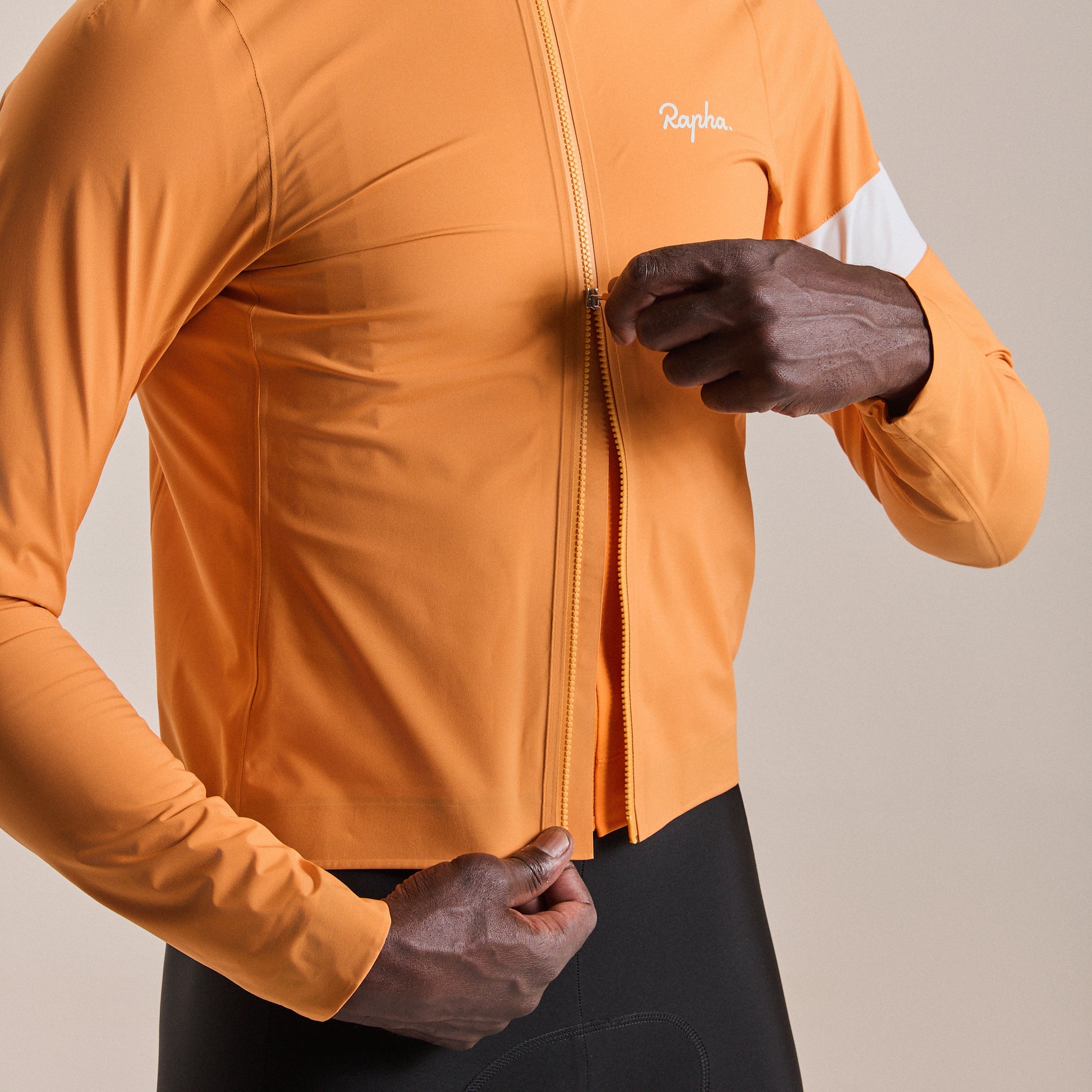 Men's Core Rain Jacket III - Orange/White
