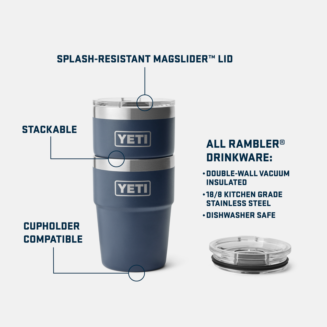 Rambler 16oz (473ml) Stackable Cup w/MagSlider Lid