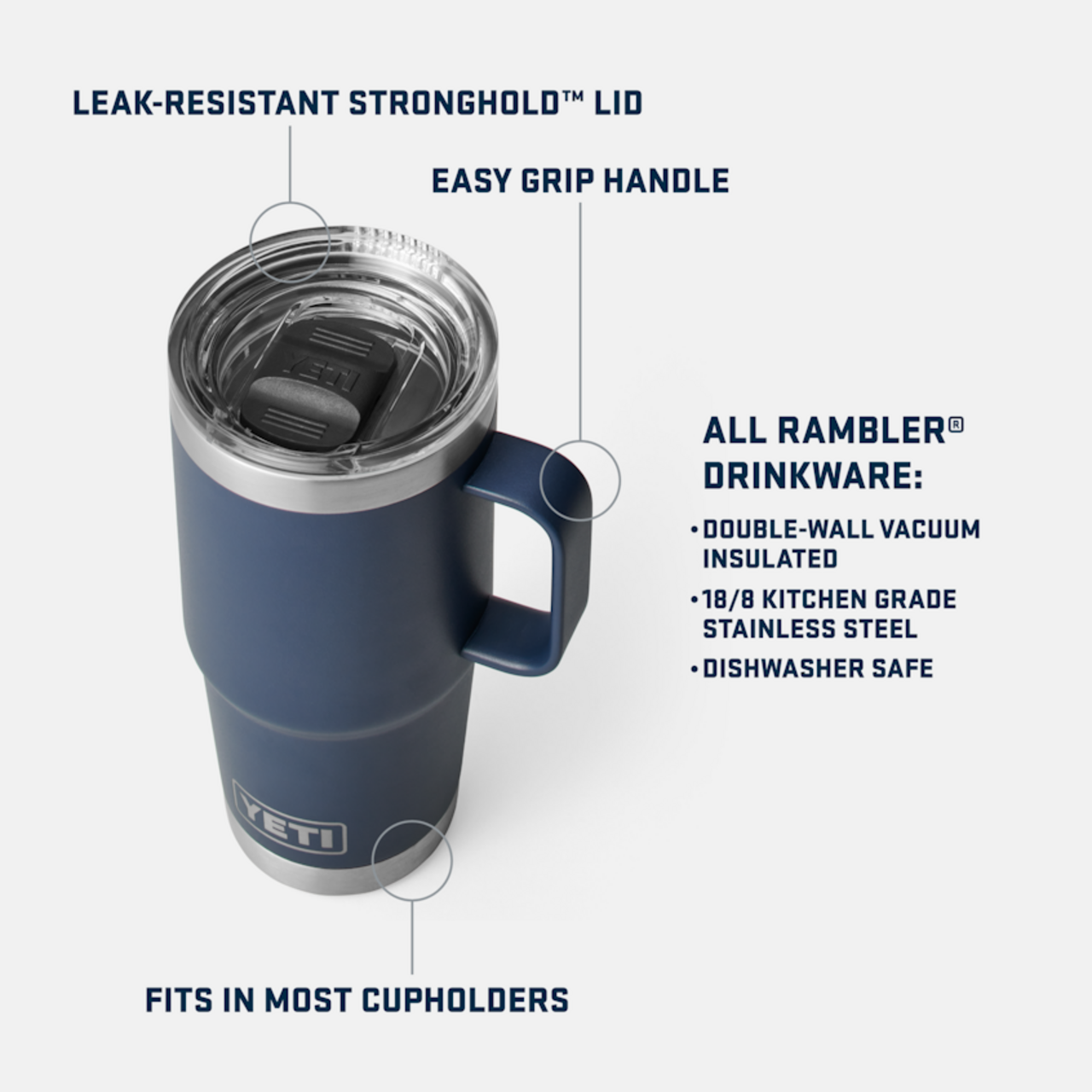 Rambler 20oz (591ml) Travel Mug w/Stronghold Lid