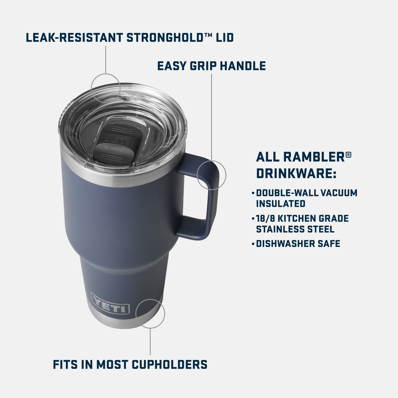 Rambler 30oz (887ml) Travel Mug w/Stronghold Lid