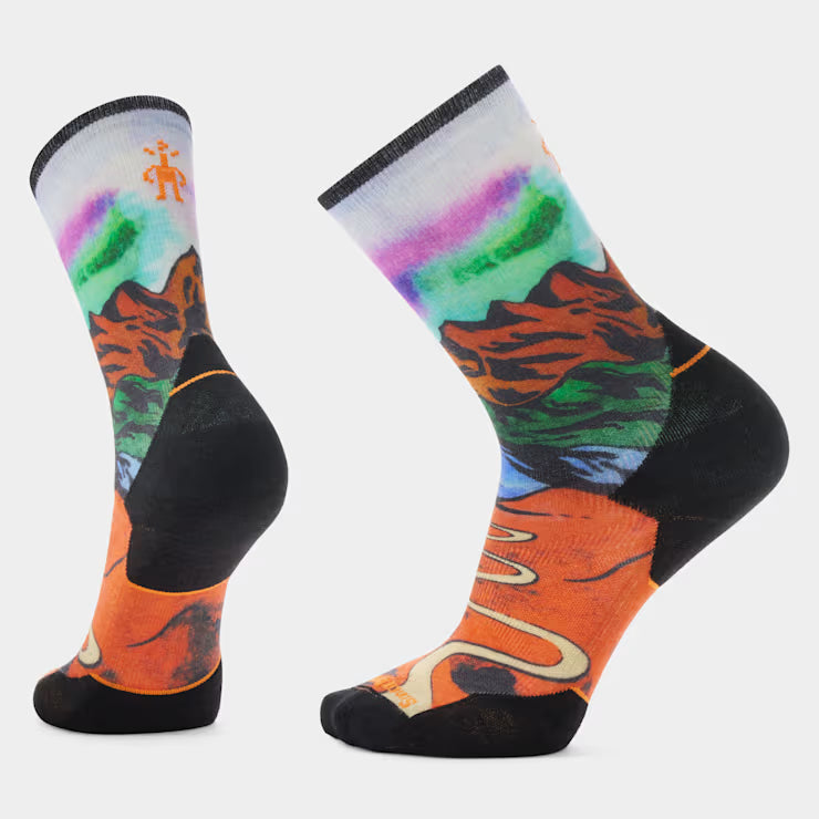 Trail Run Singletrack Print Crew Socks