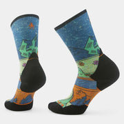 Women's Trail Run Mountain Print Crew Socks - HERO