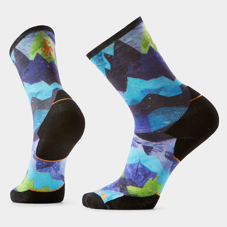 Trail Run Summit Sector Print Crew Socks - HERO