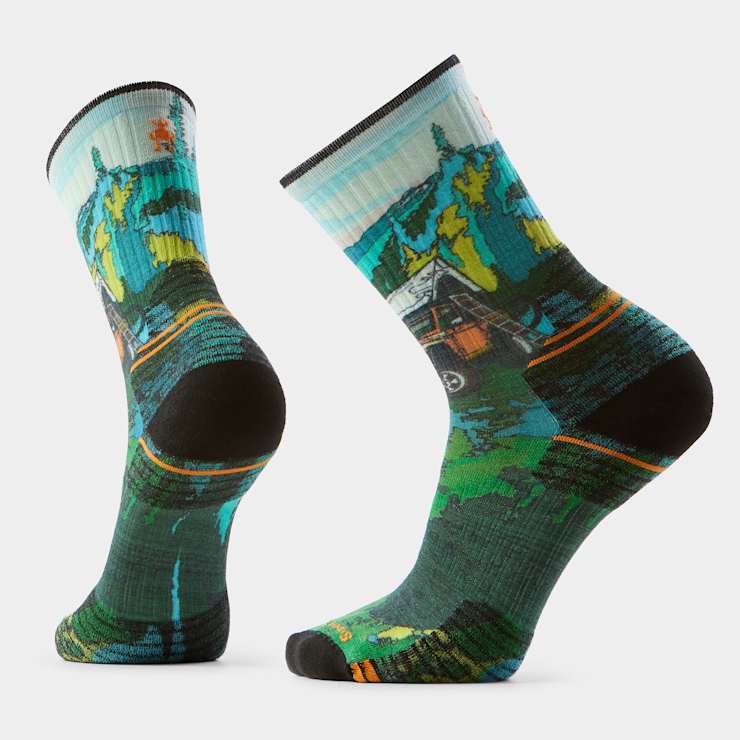 Hike Trail Trekker Print Crew Socks - HERO