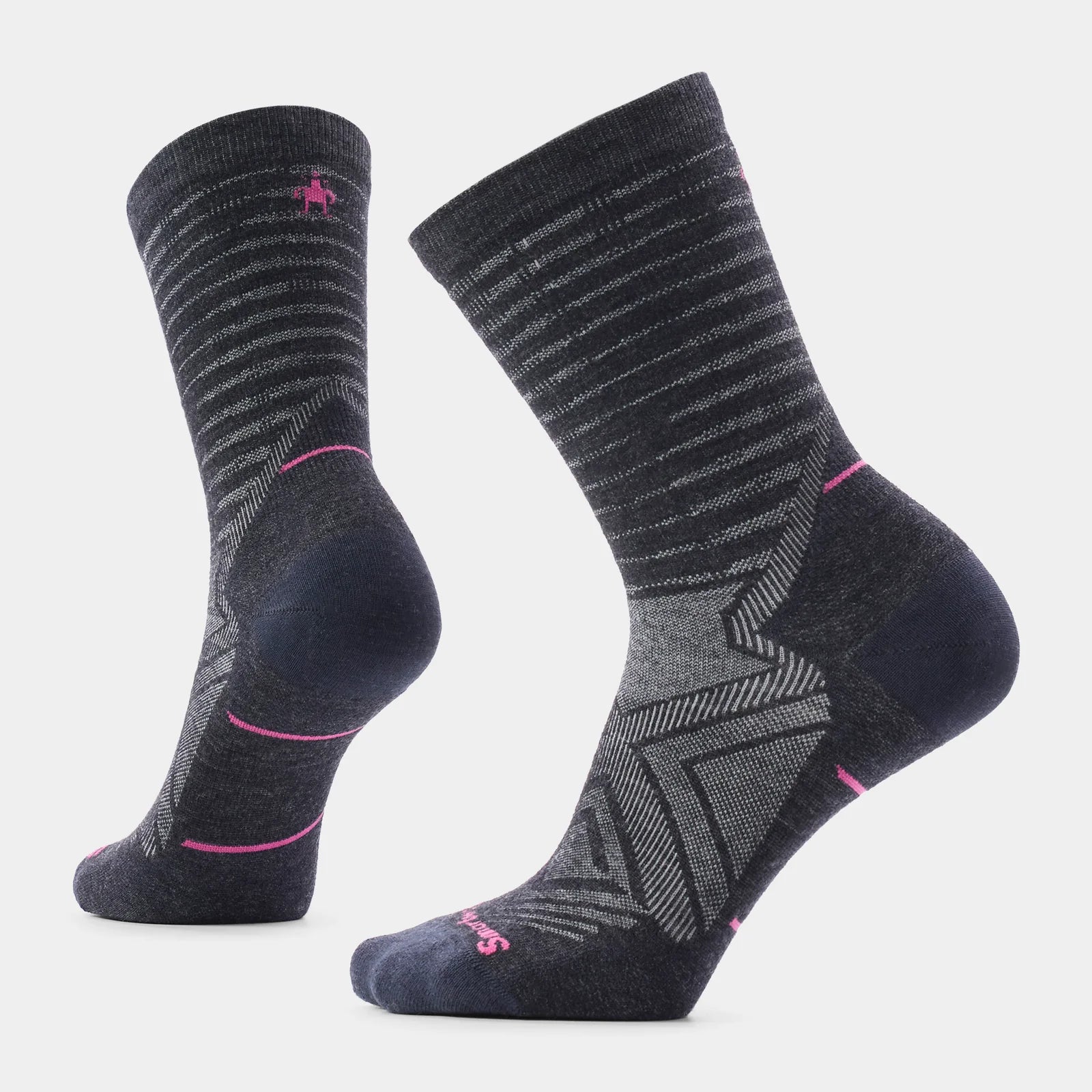 Women's Run Pattern Zero Cushion Crew Socks