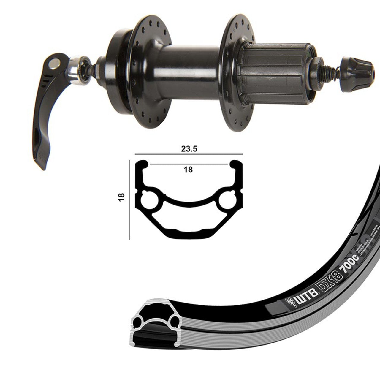 WTB DX18 QR Rim and Disc 27.5''